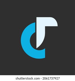 Letter flat vector logo with simple design.