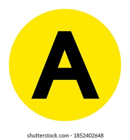 Letter A Floor Marker Symbol, Vector Illustration, Isolate On White Background Label. EPS10