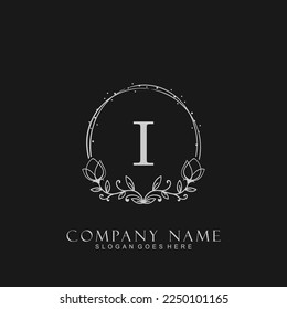 letter LETTER I floral logo design. logo for women beauty salon massage cosmetic or spa brand
