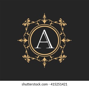 Letter A Floral monogram.