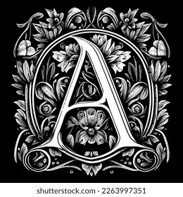 Letter A floral ornament logo is a beautiful and intricate design that features delicate floral elements to create a unique and elegant branding image