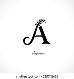 letter a in floral style