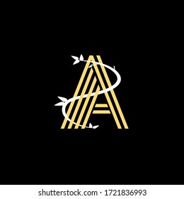 Letra A florece logotipo monograma