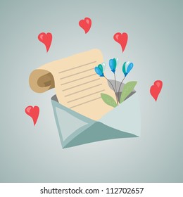 Letter with a flower