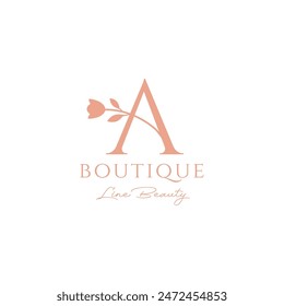 letter a flower business salon spa beauty salon modern logo design vector