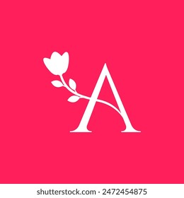 letter a flower business salon spa beauty salon modern logo design vector