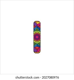 I letter Flower capital alphabet . Vector illustration Floral, Mandala alphabet