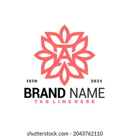Letter A Flower Logo Vector Design, Creative Logos Designs Concept for Template