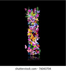 letter of flowers and a butterfly