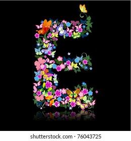 letter of flowers and a butterfly