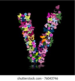 letter of flowers and a butterfly