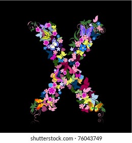 letter of flowers and a butterfly