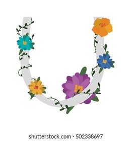 letter with flowers decoration