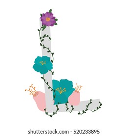 letter with flowers decoration