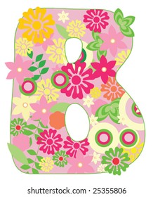 Letter with flowers for design