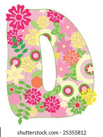 Letter with flowers for design