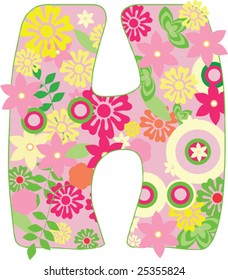 Letter with flowers for design