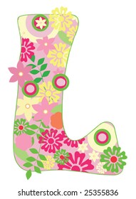  Letter with flowers for design