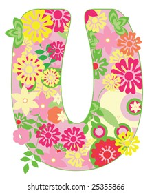 Letter with flowers for design