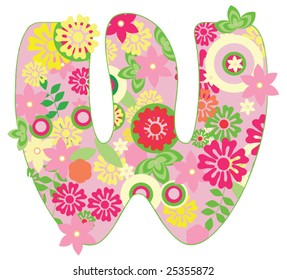 Letter with flowers for design