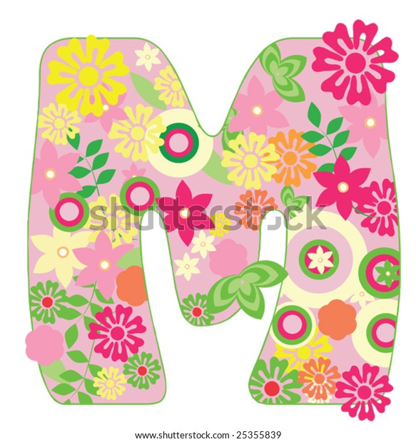 letter with flowers for design