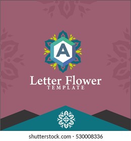 Letter A flowers logo design vector for spa, boutique, beauty salon, cosmetician, shop, yoga class, hotel and resort