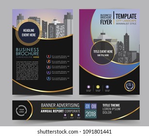 letter flyer pamphlet brochure cover design layout space for annual report template in A4 size free banner included