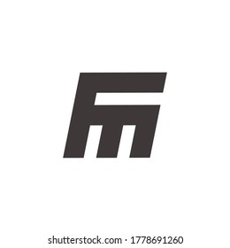letter fm abstract simple geometric design logo vector