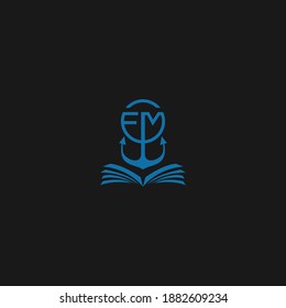 Letter FM Anchor logo Vector design template