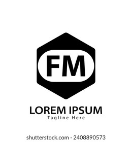 logotipo FM de la letra. Diseño de logotipo FM ilustración vectorial para empresa creativa, empresa, industria