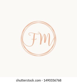 Letter FM logo template, Creative fashion logo design, couple letter  
