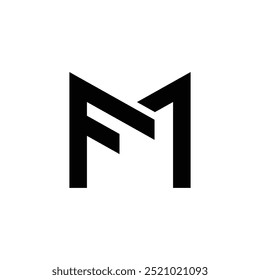 Letter Fm or Mf initial creative new unique logo idea