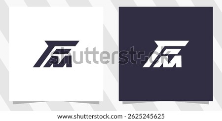 letter fm mf logo design vector