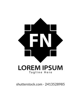 Buchstabe FN Logo. FN Logo-Design, Vektorgrafik für Kreativunternehmen, Unternehmen, Industrie