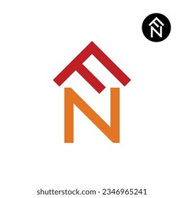 Letter FN NF Monogram Logo Design