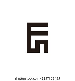 Letter Fn Quadrat verbinden geometrisches Symbol einfache Logo Vektorgrafik