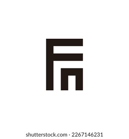 Letter Fn square geometric simple symbol logo vector