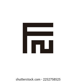 Letter FN square, unique geometric simple symbol logo vector