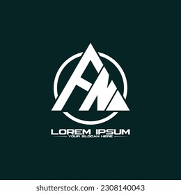 Letter FN triangle logo design vector