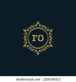 Letter FO logo with Luxury Gold template. Elegance logo vector template.