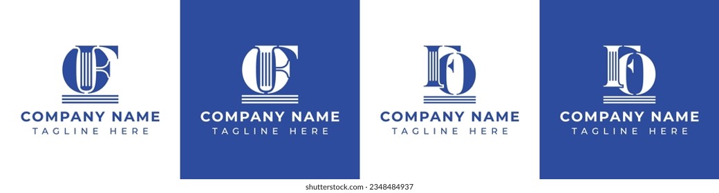 Letter FO and OF Pillar logo, suitable for business with OF or FO related to Pillar.