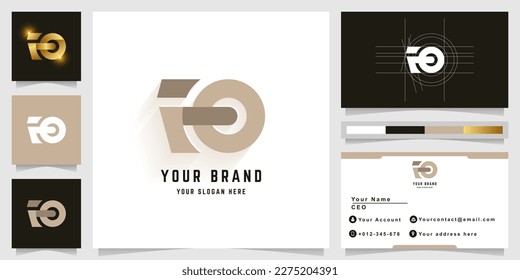 Letter FO or RO monogram logo with business card design