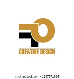 Letter FO simple logo design vector