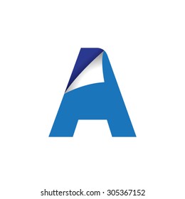 letter fold icon logo a