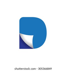 letter fold icon logo d