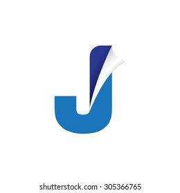 letter fold icon logo j