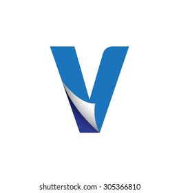 letter fold icon logo v