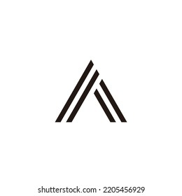 Letter A fold, lines geometric symbol simple logo vector