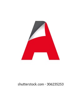 letter fold red logo a