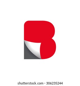 letter fold red logo b